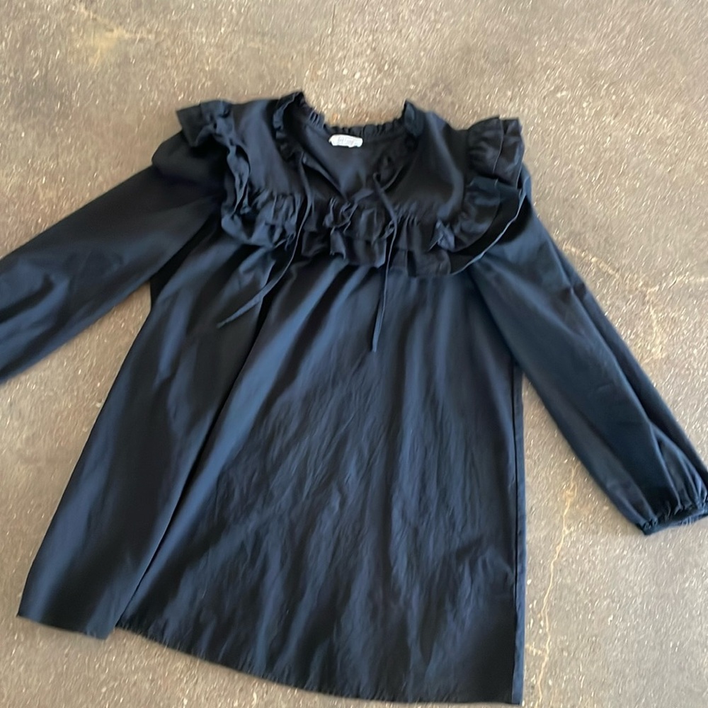 Olivia black poplin dress